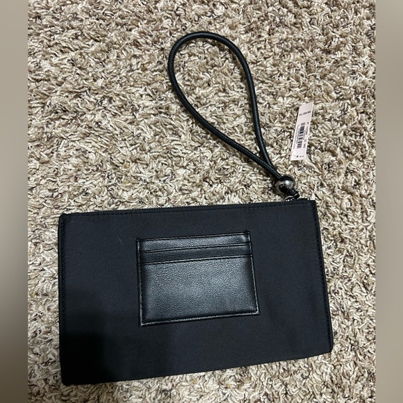⭐️5/$15 NWT Victoria's Secret rhinestone shiny black hand bag clutch wristlet - Picture 3 of 4